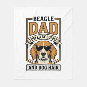 Beagle Dad Fueled by Coffee and Dog Hair Shirt_1 Fleece Blanket