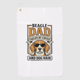 Beagle Dad Fueled by Coffee and Dog Hair Shirt_1 Golf Towel