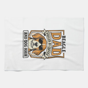 Beagle Dad Fueled by Coffee and Dog Hair Shirt_1 Kitchen Towel