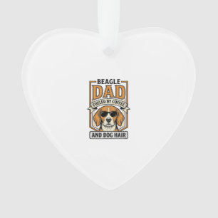 Beagle Dad Fueled by Coffee and Dog Hair Shirt_1 Ornament