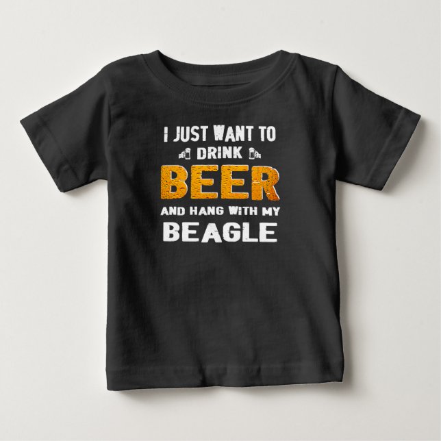 Beagle Dad - Funny Fathers Day Dog Lover Gift Beer Baby T-Shirt (Front)