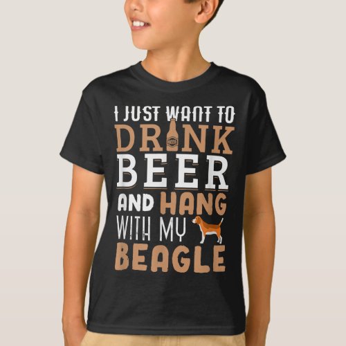 Beagle Dad Funny Fathers Day Dog Lover Gift Beer T_Shirt