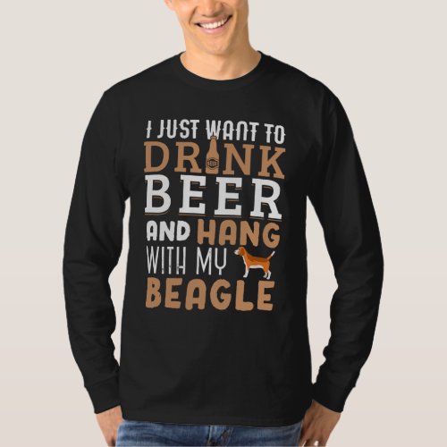 Beagle Dad Funny Fathers Day Dog Lover Gift Beer T_Shirt