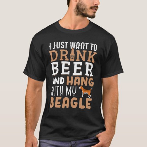 Beagle Dad Funny Fathers Day Dog Lover Gift Beer T_Shirt