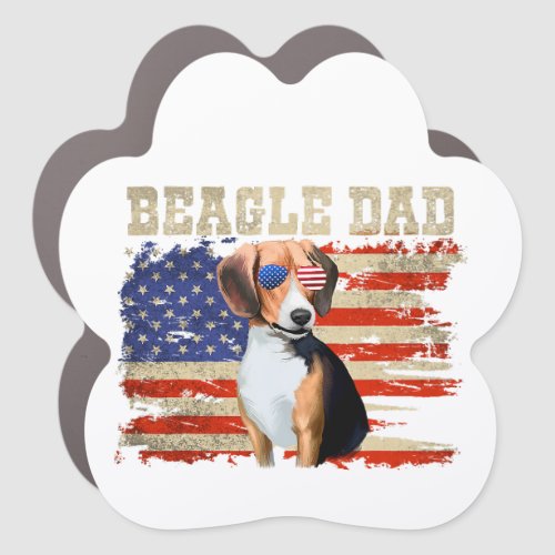 beagle dad merica american flag dog men july 4th u car magnet