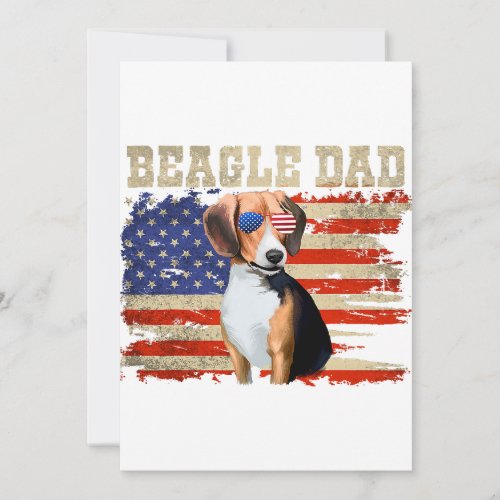 beagle dad merica american flag dog men july 4th u holiday card