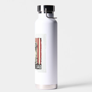 Beagle Dad Patriotic Vintage Dog Shirt Design_1 Water Bottle