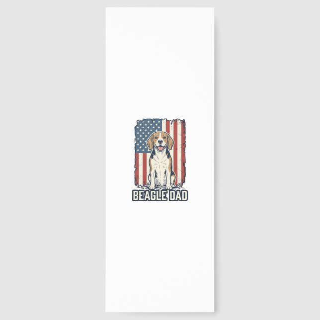 Beagle Dad Patriotic Vintage Engraving Dog Design_ Bookmarks (Front)