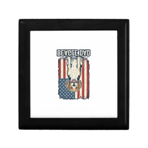 Beagle Dad Patriotic Vintage Engraving Dog Design_ Gift Box