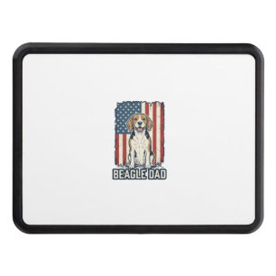 Beagle Dad Patriotic Vintage Engraving Dog Design_ Hitch Cover
