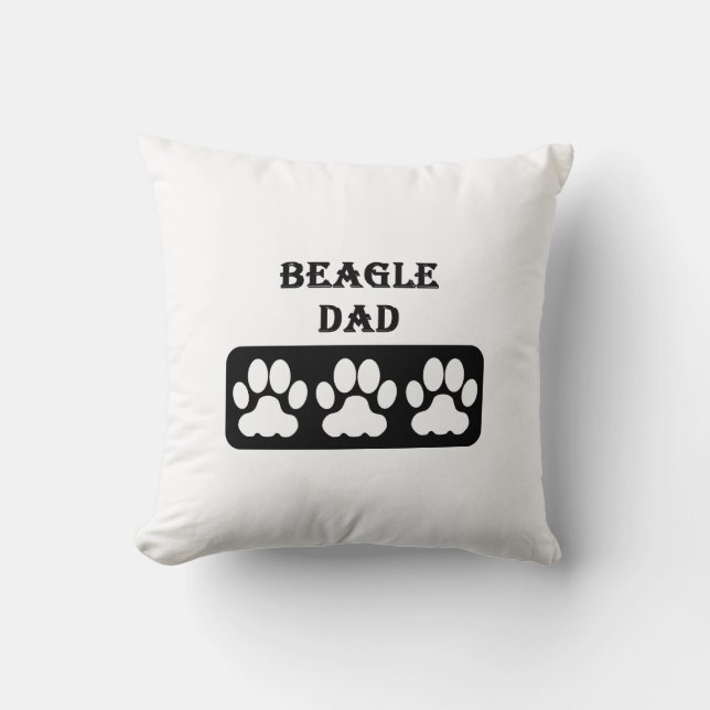 Beagle Dad Throw Pillow (Front)