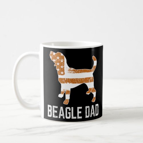Beagle Dad Vintage Patriotic With American Flag  Coffee Mug
