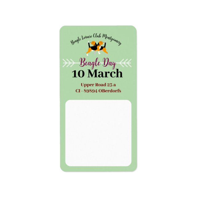 Beagle Day Stationary Labels  (Front)
