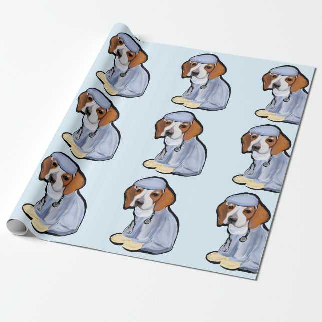 BEAGLE DOCTOR WRAPPING PAPER (Unrolled)