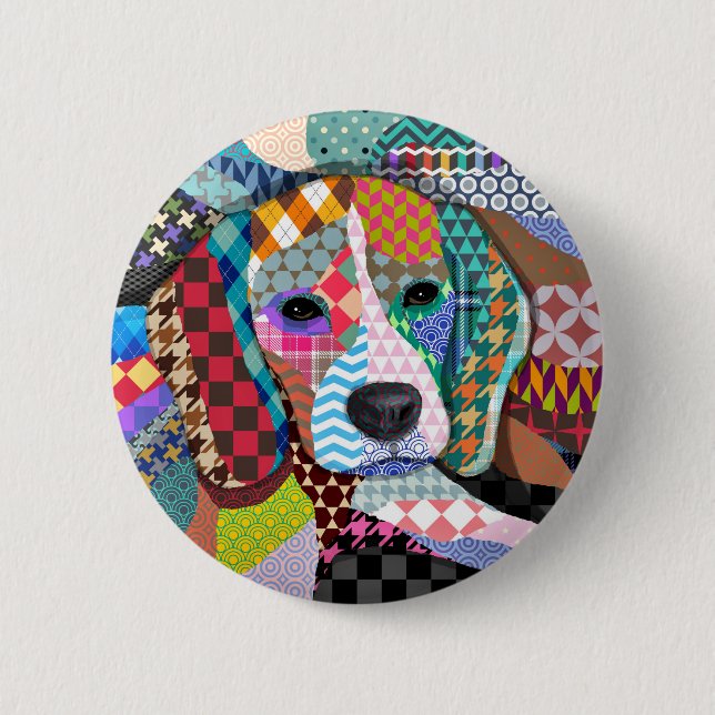 Beagle Dog 161 Button (Front)