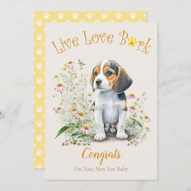 Beagle Dog Adoption, Gotcha Day Card (Front/Back)