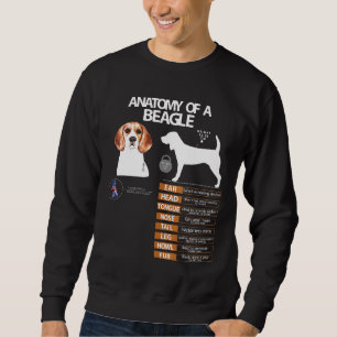 Beagle Dog Anatomy Mom Grandma Dad Men Women Kids  Sweatshirt