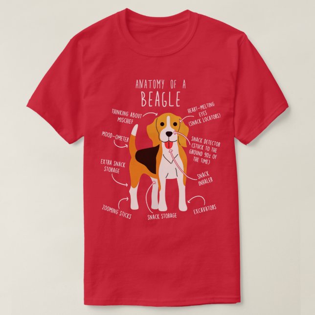 Beagle Dog Anatomy T-Shirt (Design Front)