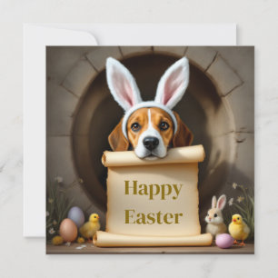 Beagle dog and the message holiday card