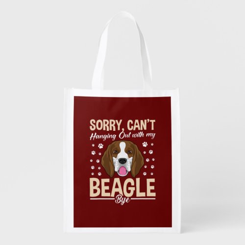 Beagle Dog Art Apparel Beagle Dog Lovers T_Shirt Grocery Bag