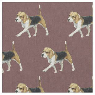Beagle Dog Art Fabric