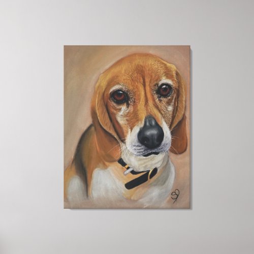 Beagle dog artwork pet portrait canvas print