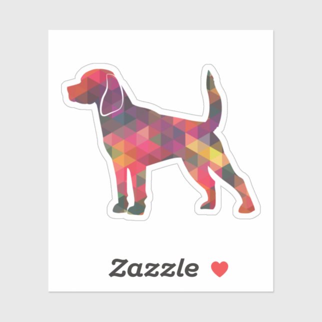 Beagle Dog Breed Geo Silhouette Multi Sticker (Sheet)