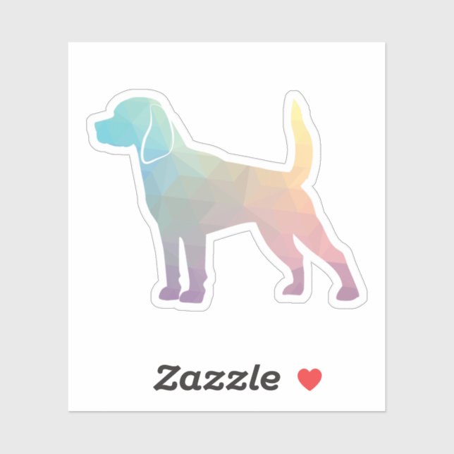 Beagle Dog Breed Geo Silhouette Pastel Sticker (Sheet)