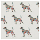 Beagle Dog Breed Geometric Pattern Silhouette Plai Fabric