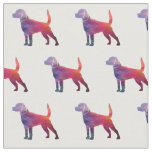 Beagle Dog Breed Geometric Pattern Silhouette Purp Fabric