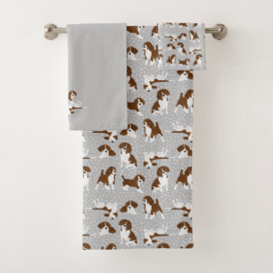 Beagle dog breed - grey bath towel set