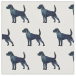 Beagle Dog Breed Silhouette Black Watercolor Fabric