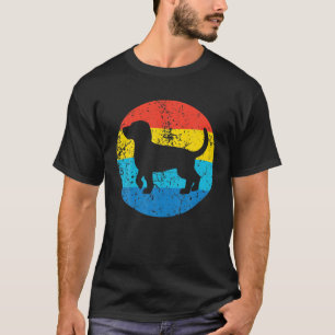 Beagle Dog Breed Silhouette Retro 1970'S Circle T-Shirt