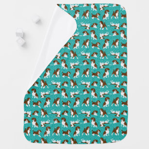 Beagle dog breed - turquoise baby blanket