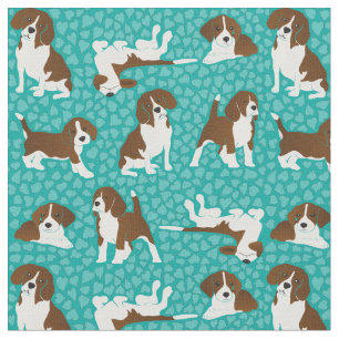 Beagle dog breed - turquoise fabric
