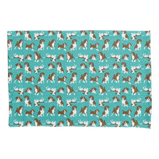 Beagle dog breed - turquoise pillow case (Front)