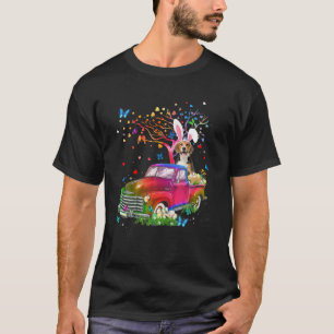 Beagle Dog Bunny Truck Hunting Eggs Tree Easter Da T-Shirt
