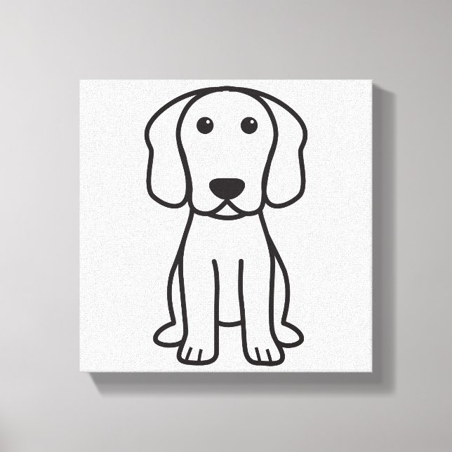 Beagle Dog Cartoon Canvas Print (Front)