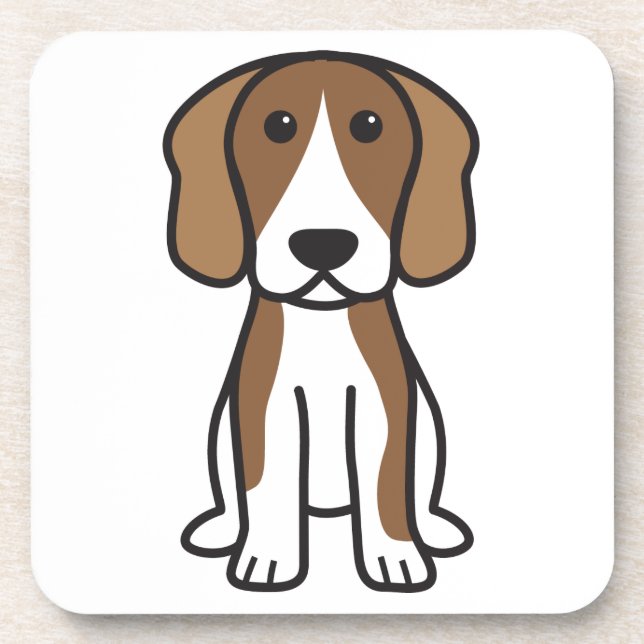 Beagle Dog Cartoon Coaster (Front)