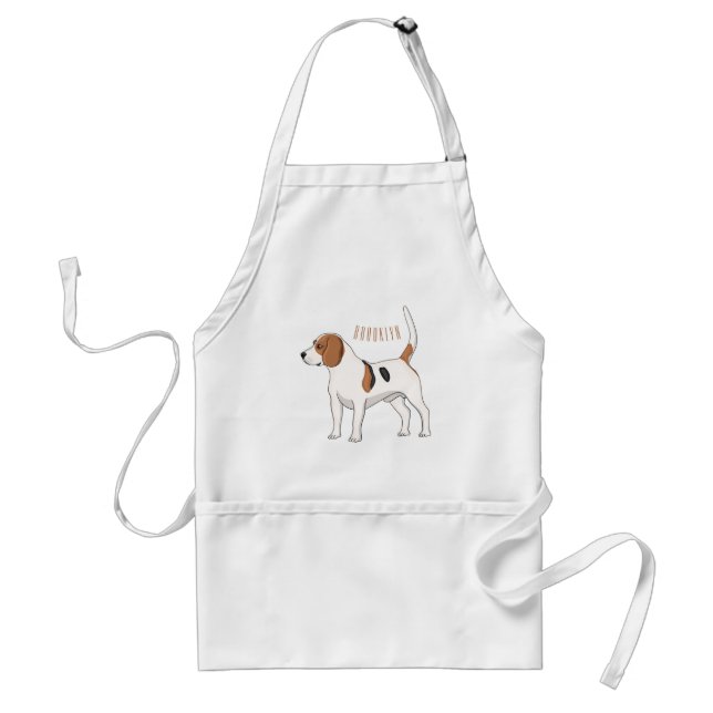 Beagle dog cartoon illustration adult apron (Front)