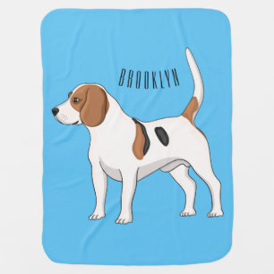 Beagle dog cartoon illustration  baby blanket