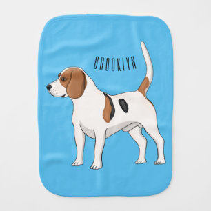 Beagle dog cartoon illustration baby burp cloth