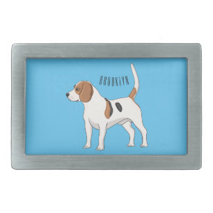 Beagle dog cartoon illustration belt buckle