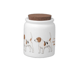 Beagle dog cartoon illustration candy jar