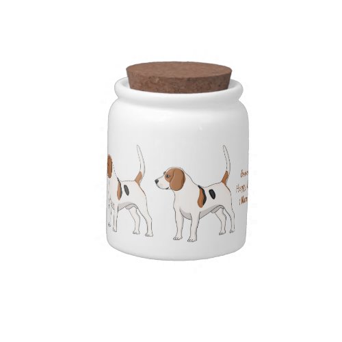 Beagle dog cartoon illustration  candy jar