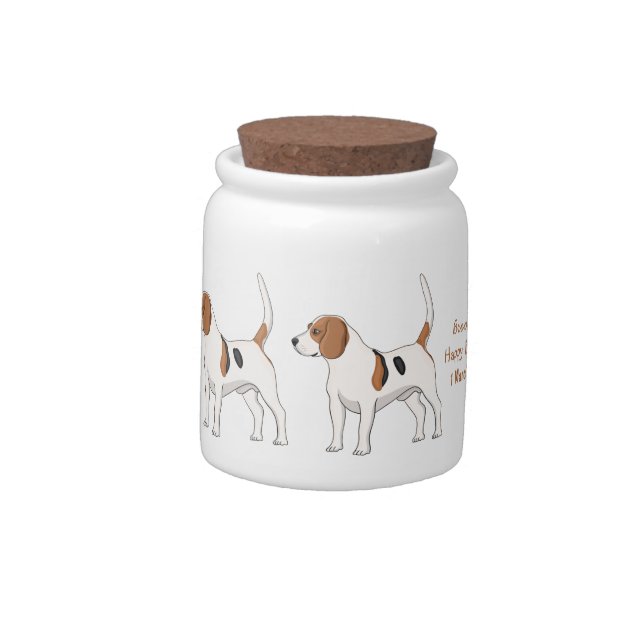 Beagle dog cartoon illustration  candy jar (Left)