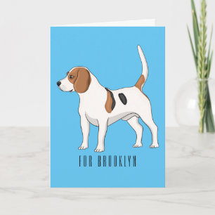 Beagle dog cartoon illustration card