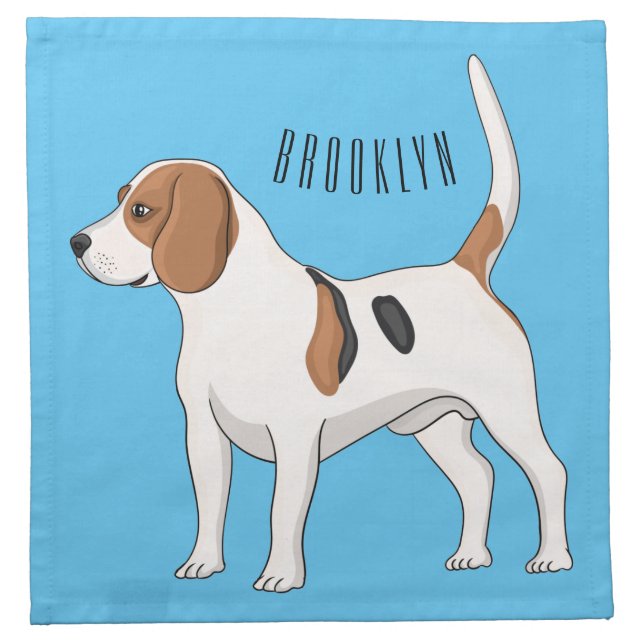 Beagle dog cartoon illustration  cloth napkin (Front)