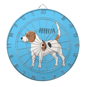 Beagle dog cartoon illustration dart board