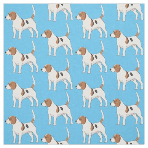 Beagle dog cartoon illustration  fabric